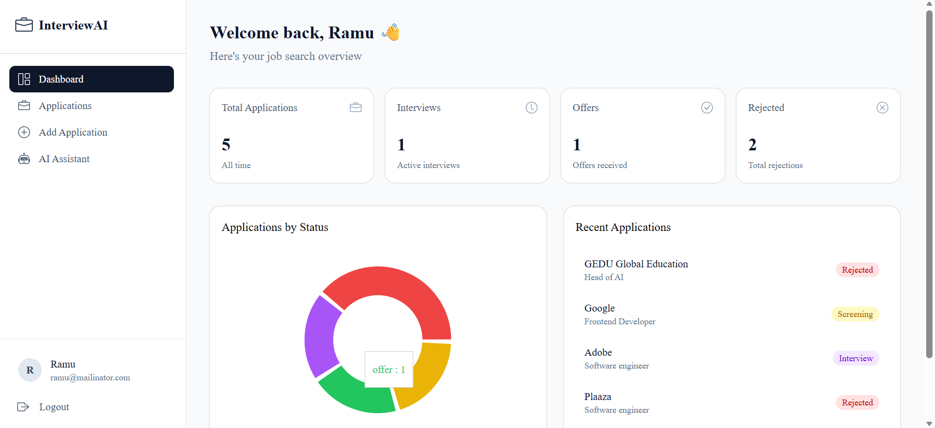 Interview Tracker - AI-Powered Application Tracking SaaS screenshot 2