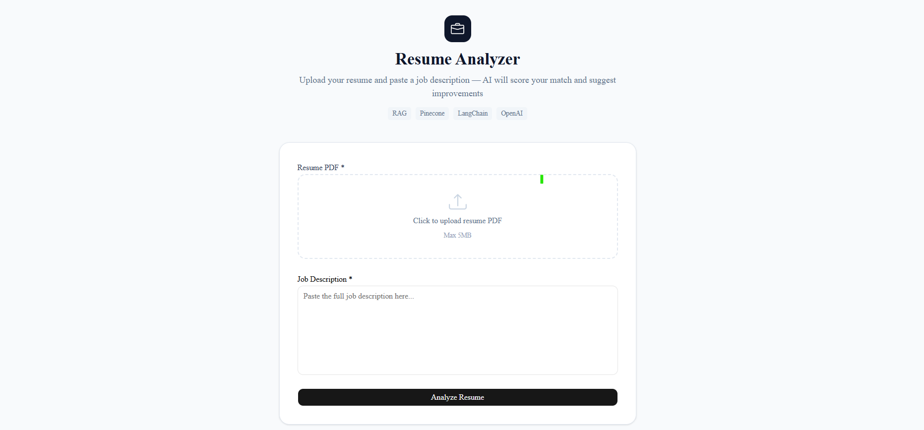 Resume Analyzer - RAG Pipeline screenshot 1